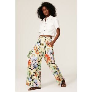 Equipment Multicolor Floral 100% Silk Ultra-flowy Lorin Wide Leg Trousers Size 2
